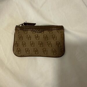 Dooney & Bourke Tan Monogram Coin Pouch